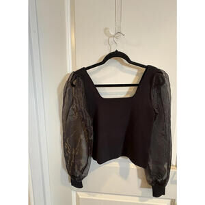 1960 House of Harlow Puff Sleeve Top S Exquisite Style